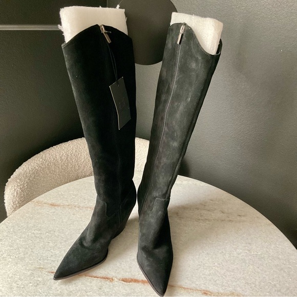 Vince Camuto Black Heeled Boots - Picture 4 of 6